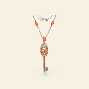 Fun Key Necklace Psychedelic Swirls