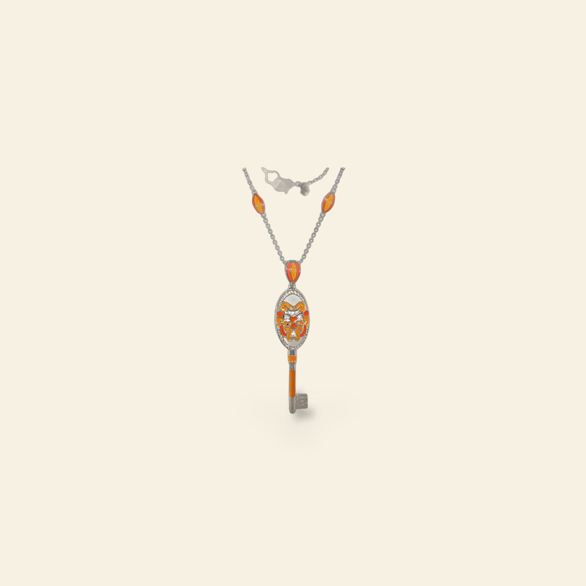 Fun Key Necklace Psychedelic Swirls