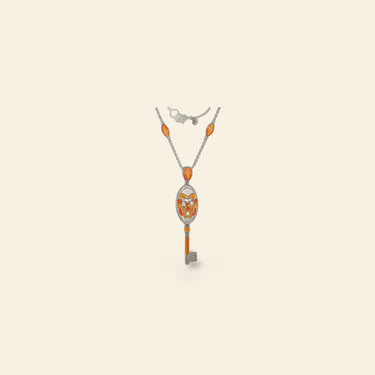 Fun Key Necklace Psychedelic Swirls