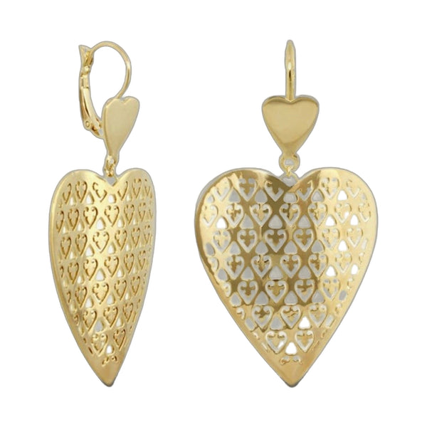 Filigree Heart 18K Gold Plated Earrings
