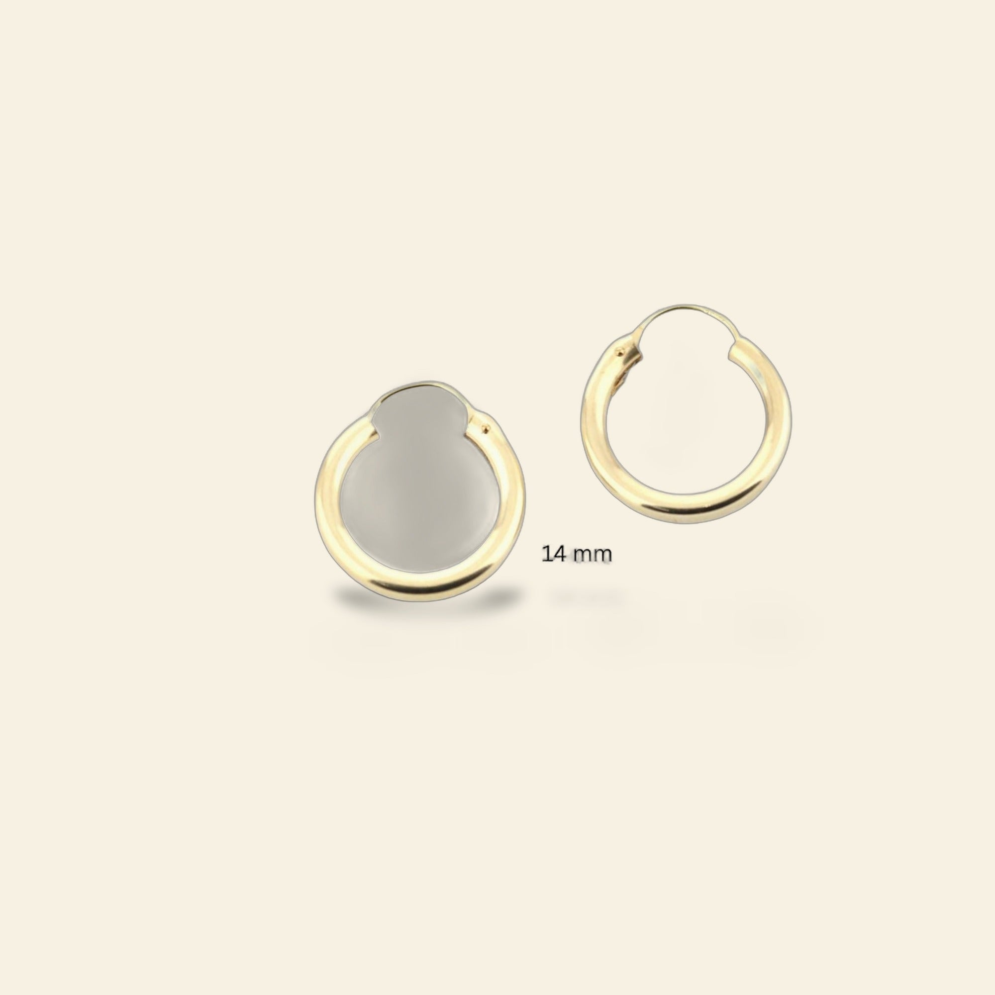 14k Yellow Gold Filled Hoop Earrings 14 Mm