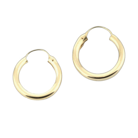 14k Yellow Gold Filled Hoop Earrings 16 Mm