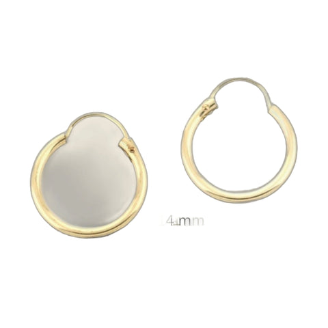 14k Yellow Gold Filled Hoop Earrings 14 Mm