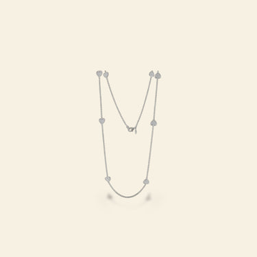 Pave Love Necklace Long 48 Inch Brass Base