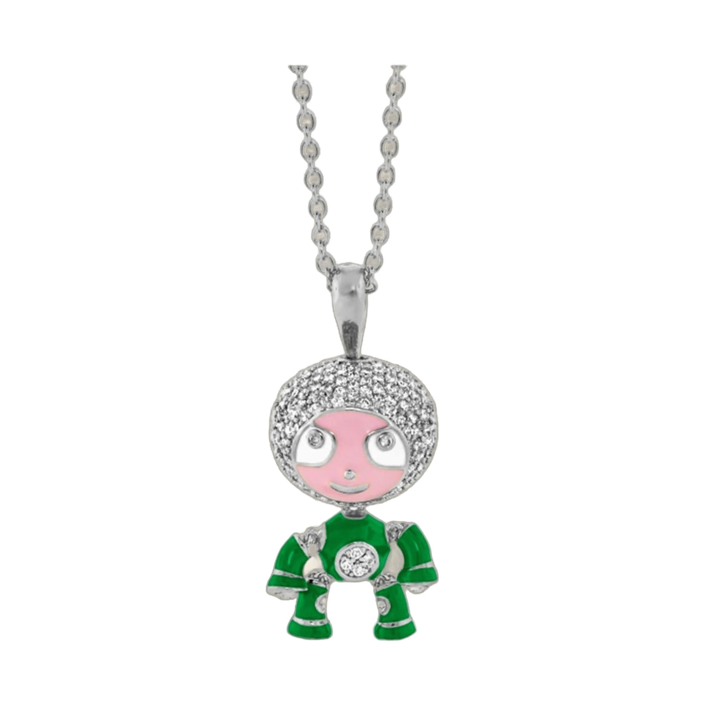 Lga Bubble Kids Pave Boy Necklace