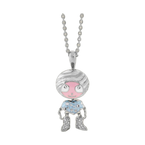 Lga Bubble Kids Pave Boots Necklace