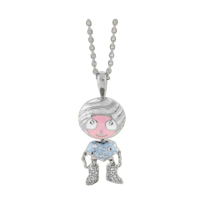 Lga Bubble Kids Pave Boots Necklace