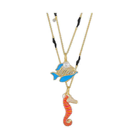 Eau Fish & Seahorse Necklace