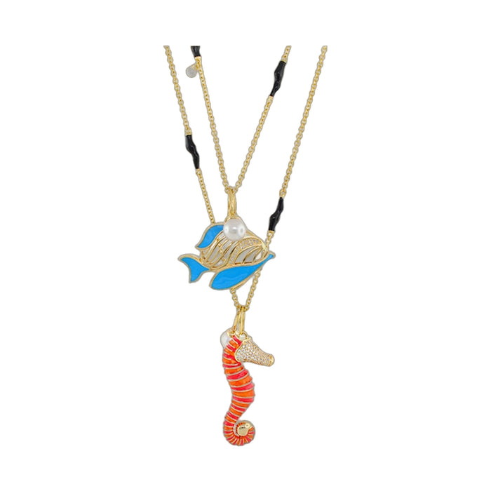 Eau Fish & Seahorse Necklace