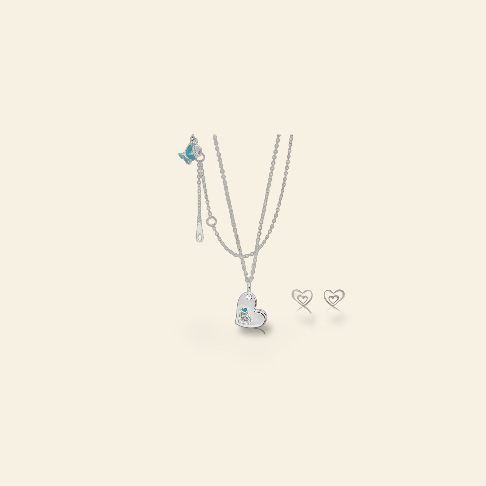 Sydney Leigh Heart Necklace & Earrings Set