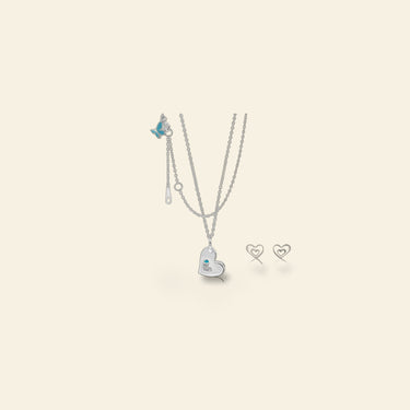 Sydney Leigh Heart Necklace & Earrings Set