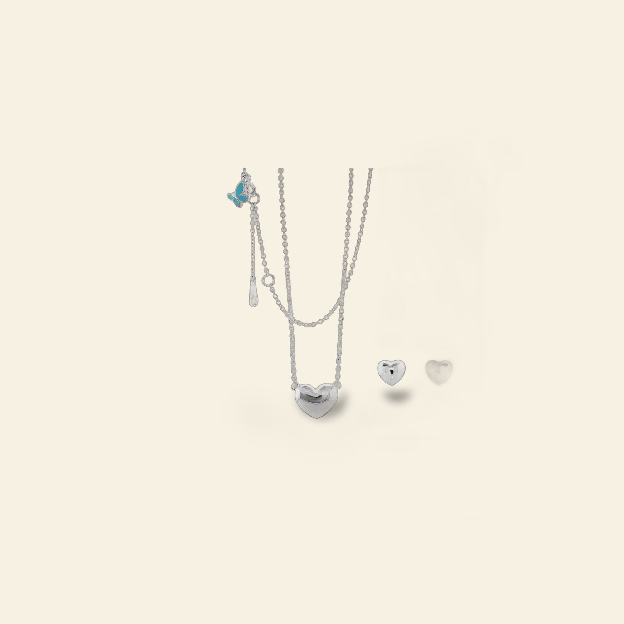 Sydney Leigh Heart Necklace & Earrings Set