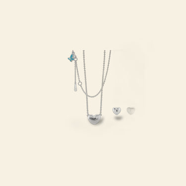 Sydney Leigh Heart Necklace & Earrings Set
