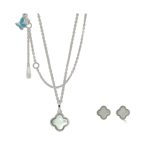 Sydney Leigh Clover Necklace & Earrings Set