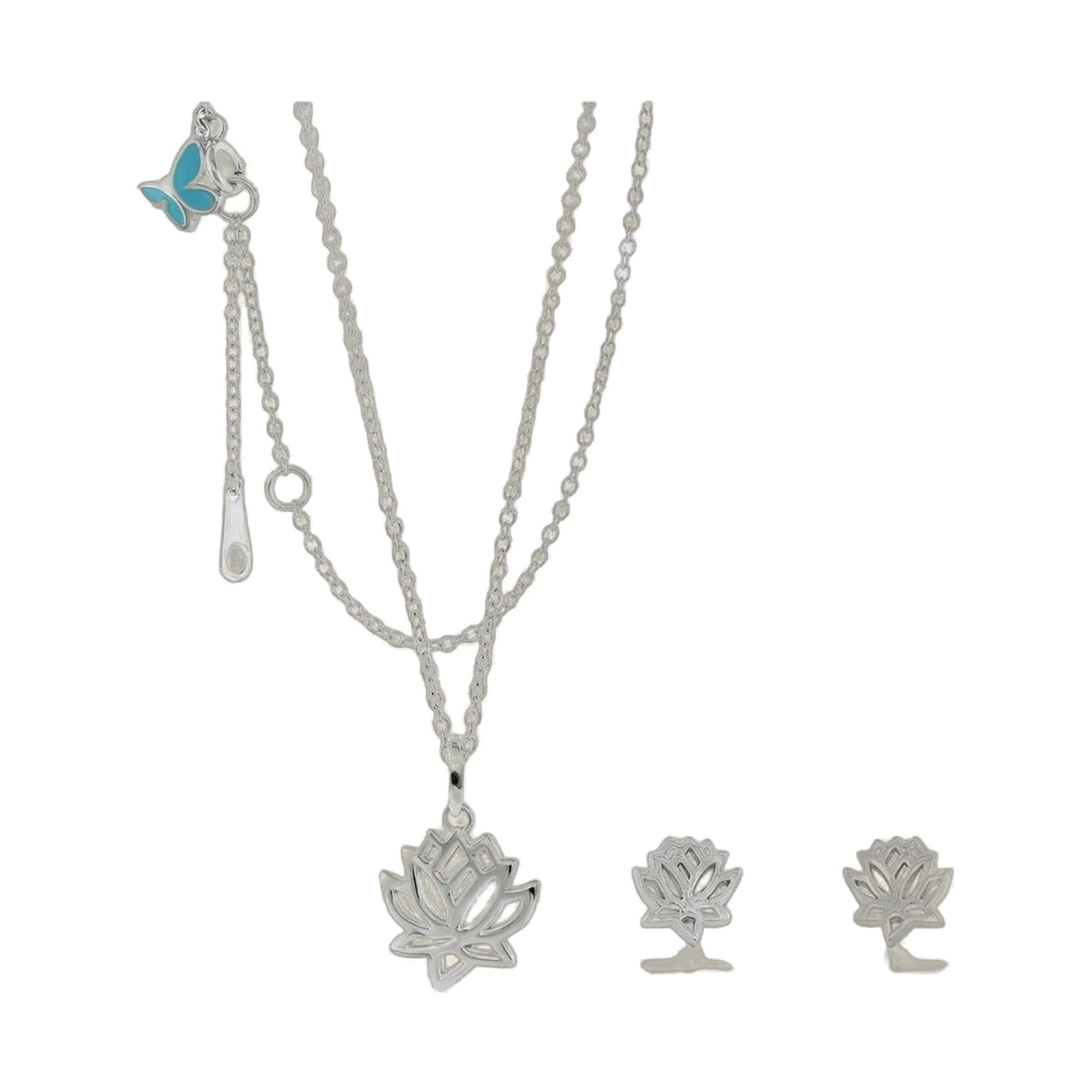 Sydney Leigh Lotus Flower Necklace & Earrings Set