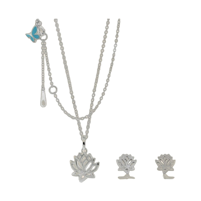 Sydney Leigh Lotus Flower Necklace & Earrings Set