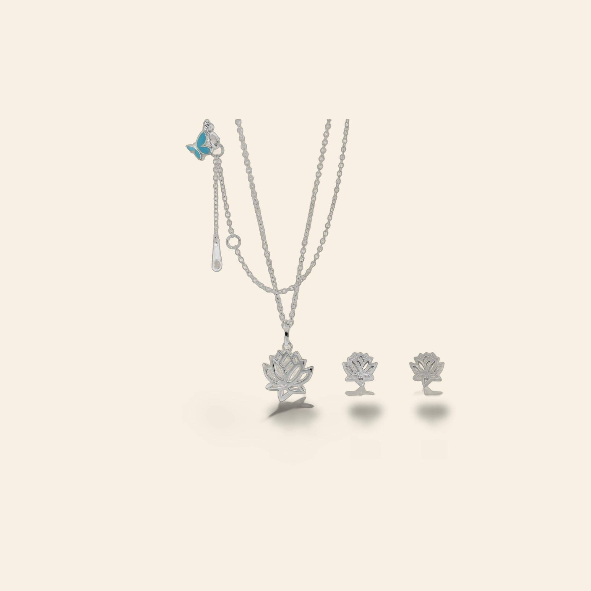 Sydney Leigh Lotus Flower Necklace & Earrings Set