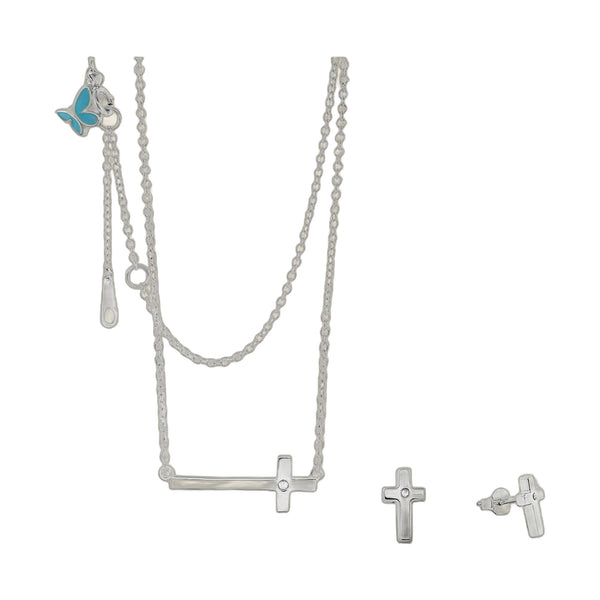 Sydney Leigh Cross Necklace & Earrings Set
