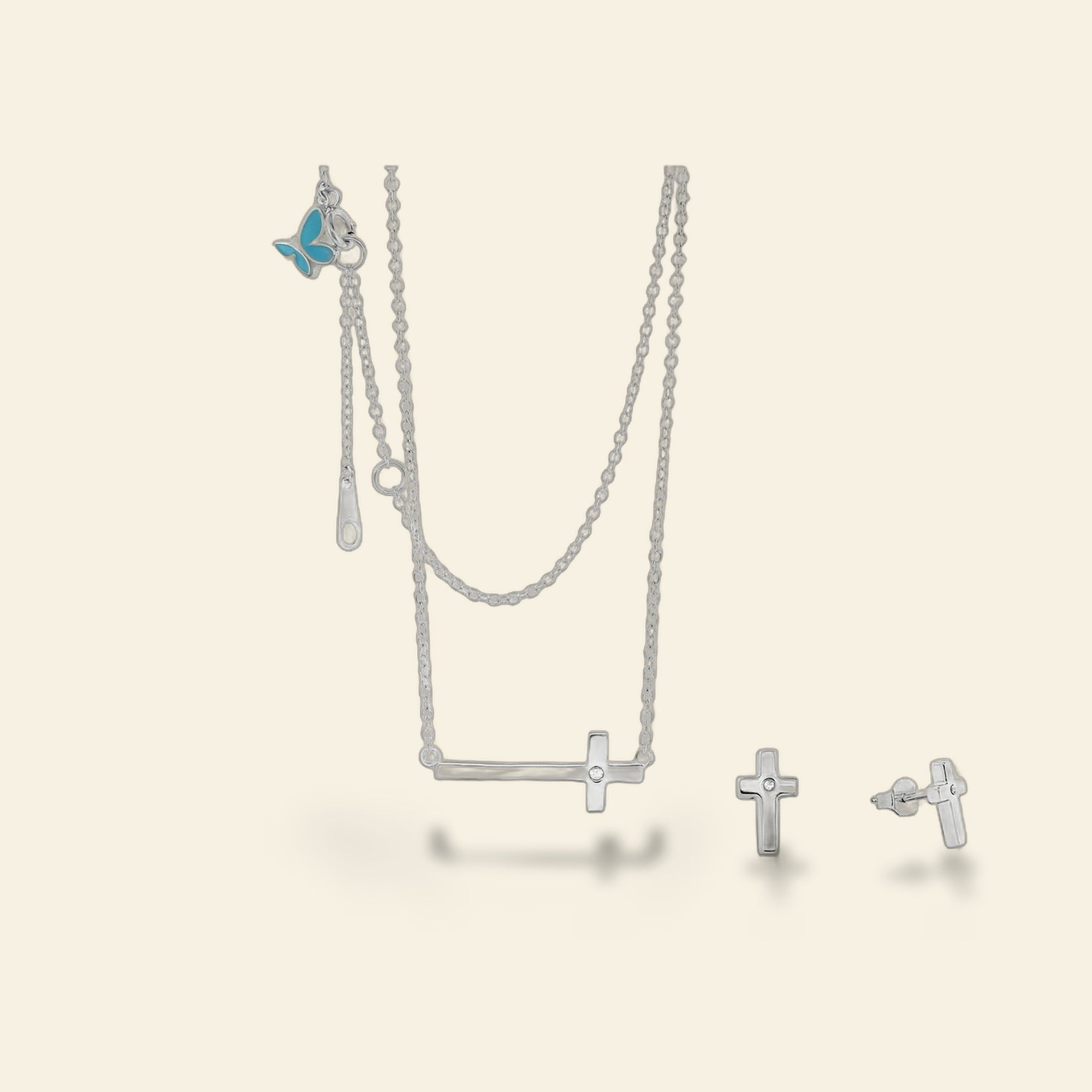 Sydney Leigh Cross Necklace & Earrings Set