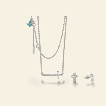 Sydney Leigh Cross Necklace & Earrings Set