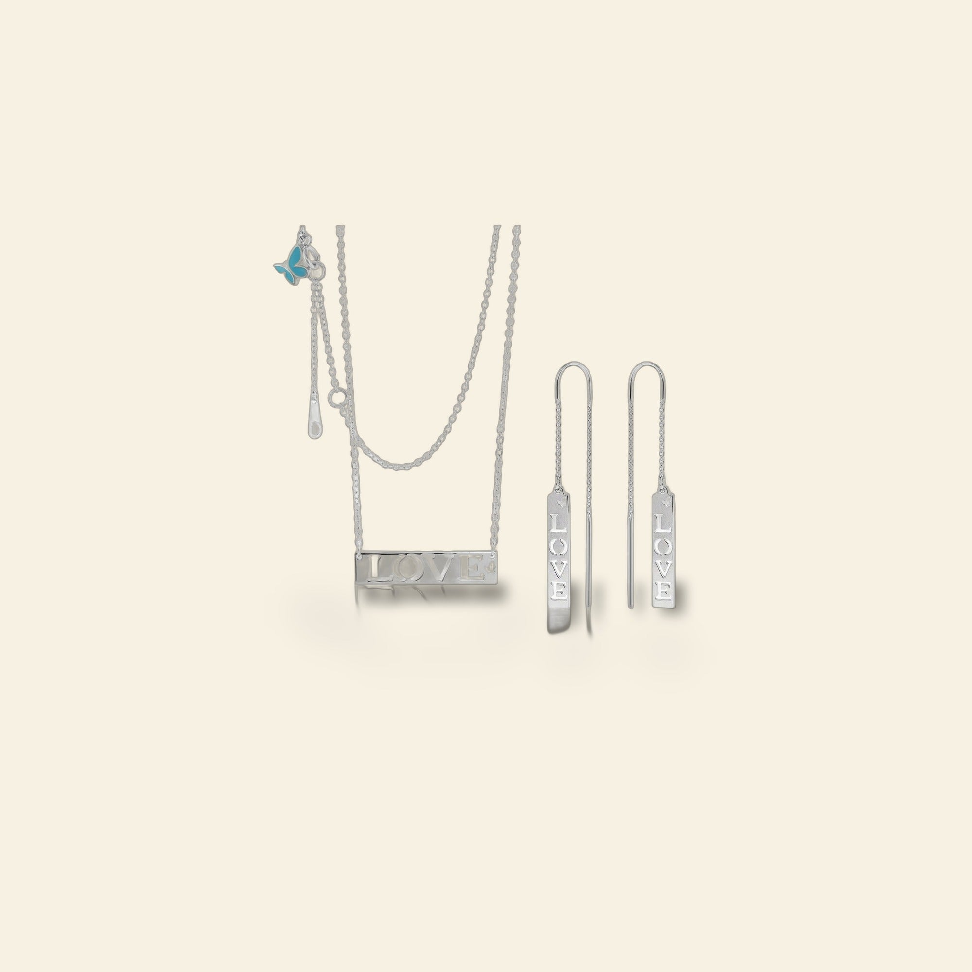 Sydney Leigh Love Necklace & Earrings Set