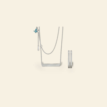 Sydney Leigh Engravable Bar Necklace & Earrings Set