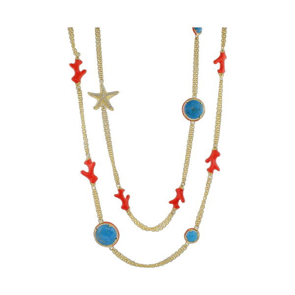 Pretty Little Things Coral Long Necklace