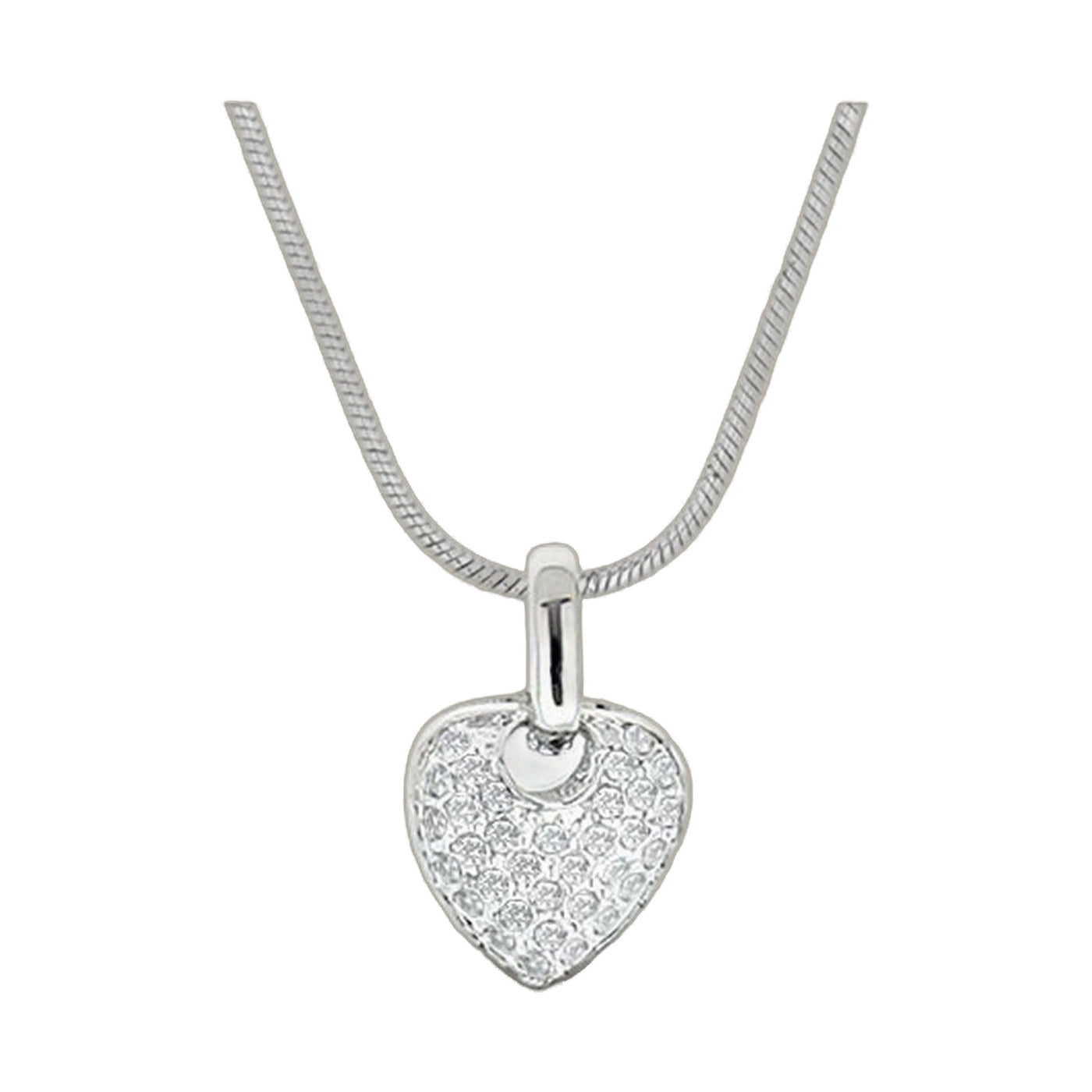 Pave Heart Pendant Necklace