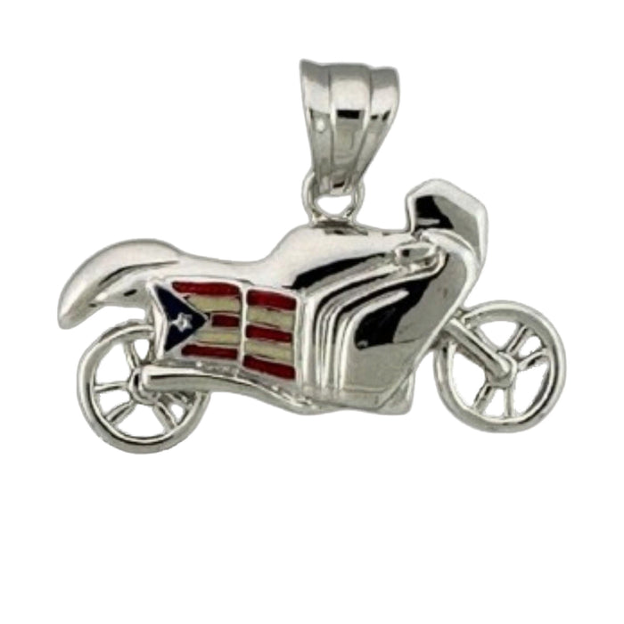 Puerto Rico Motorcycle Charm Pendant