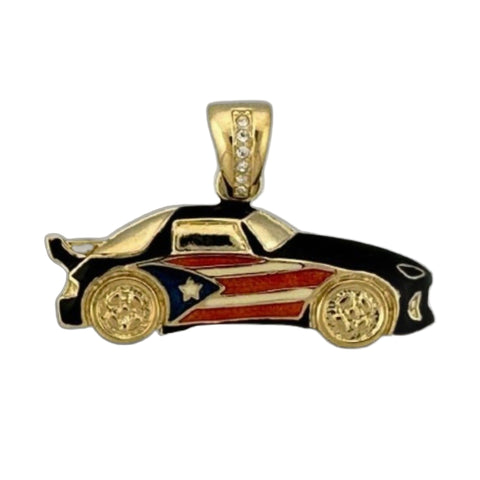 Puerto Rico Racing Car Charm Pendant