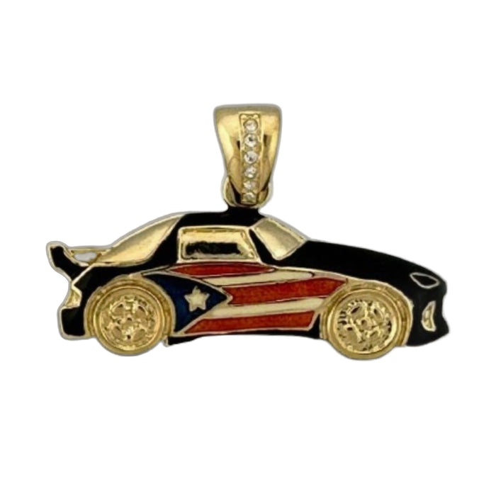Puerto Rico Racing Car Charm Pendant