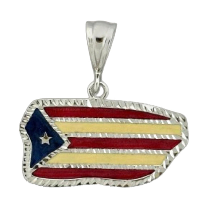 Puerto Rico Big Flag Charm Pendant