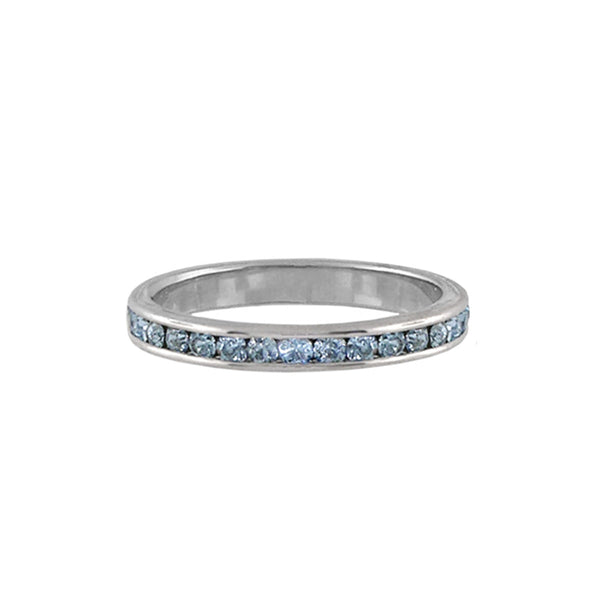 Glamour Pave Stackable Ring — Slim Channel Band