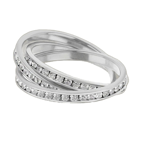 Glamour Pave Stackable Ring — Triple Channel Roll