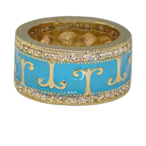 Renaissance Style Ring — Pavé Edge Scroll