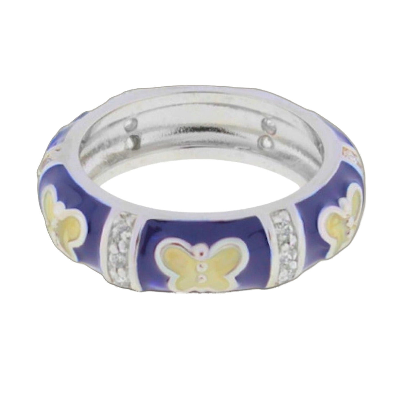 Butterfly World Ring — Domed Pavé Station