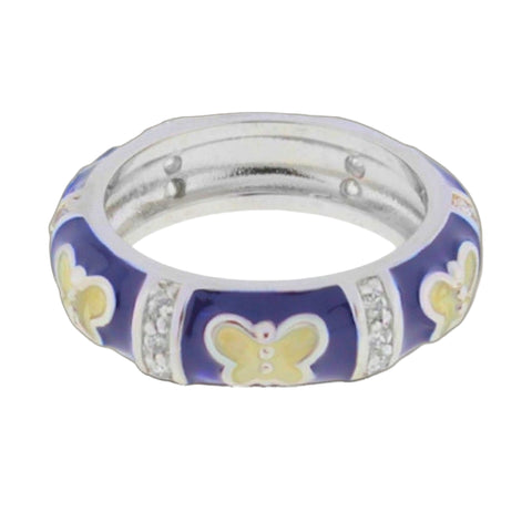 Butterfly World Ring — Domed Pavé Station