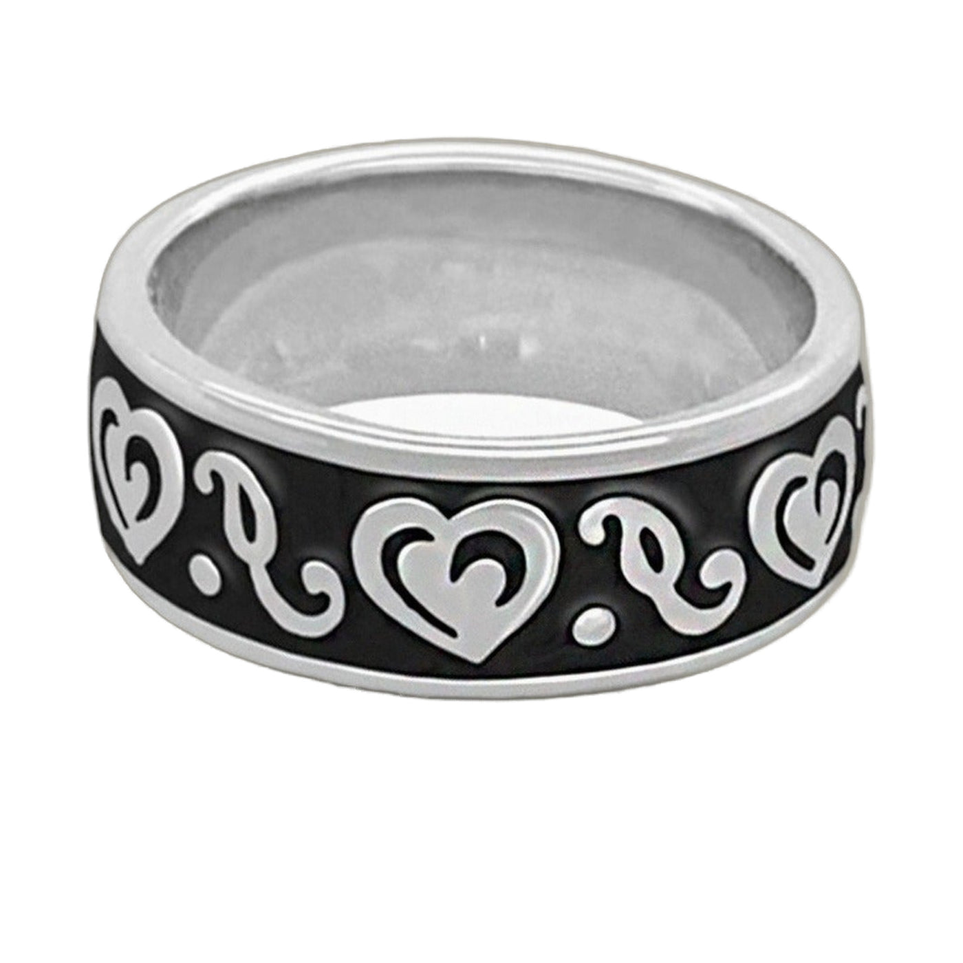 Hidden Hearts Ring — Enamel Scroll Band