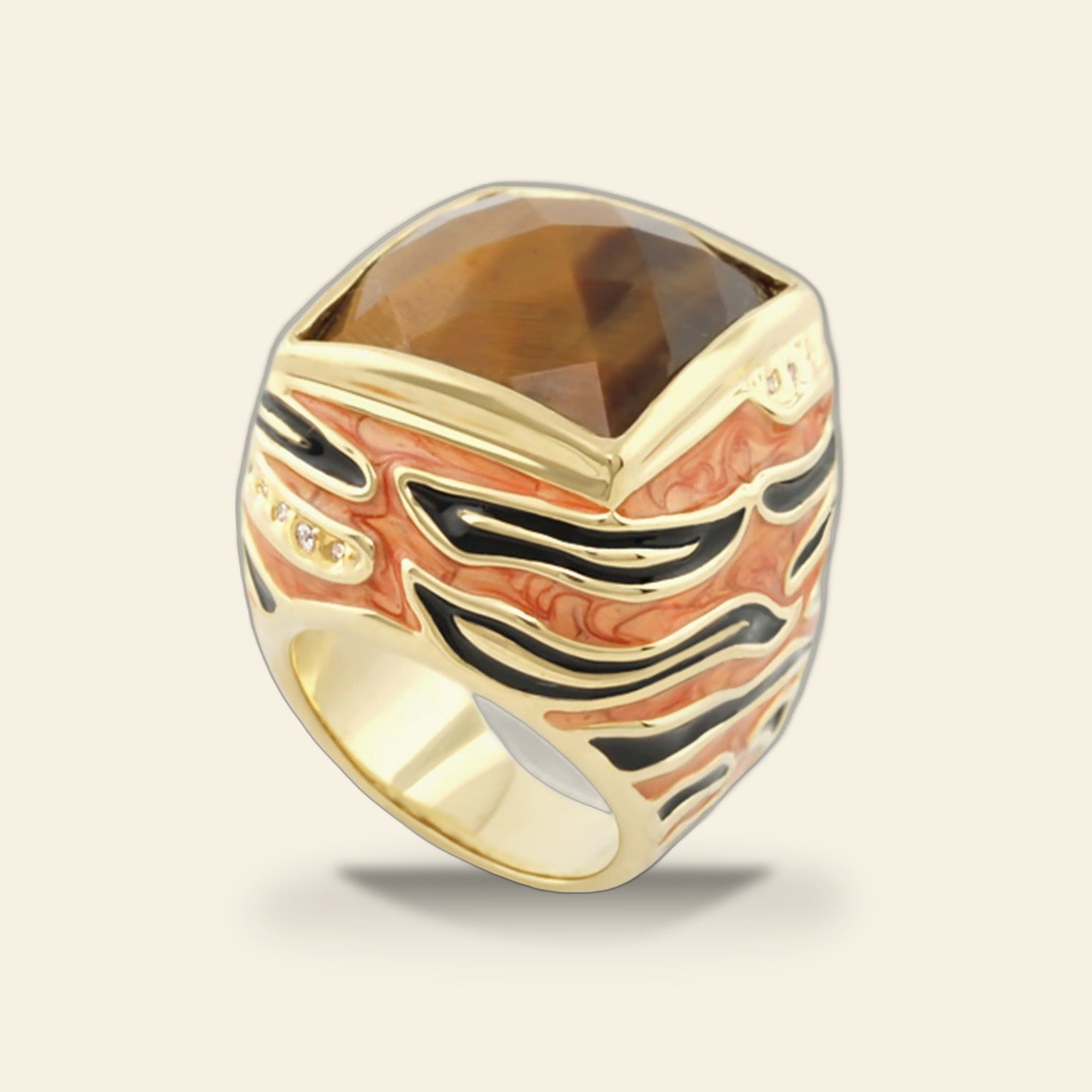 Animal Paradise Tiger Stripe Cocktail Ring