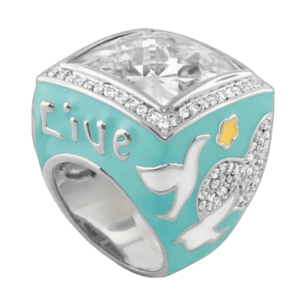 Peace and Dove Cocktail Ring