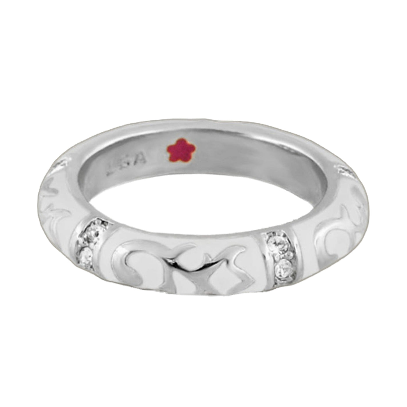 Stackable Fiesta Ring Rhodium Plated Brass