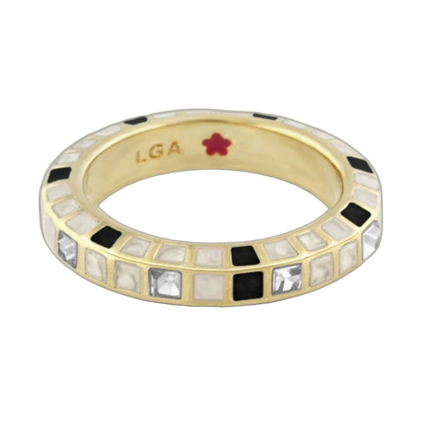 Stackable Fiesta Ring — Crystal Checkerboard