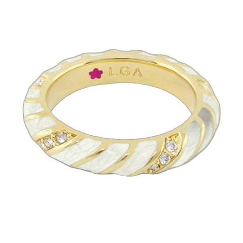 Stackable Fiesta Ring — Twisted Enamel Stripe
