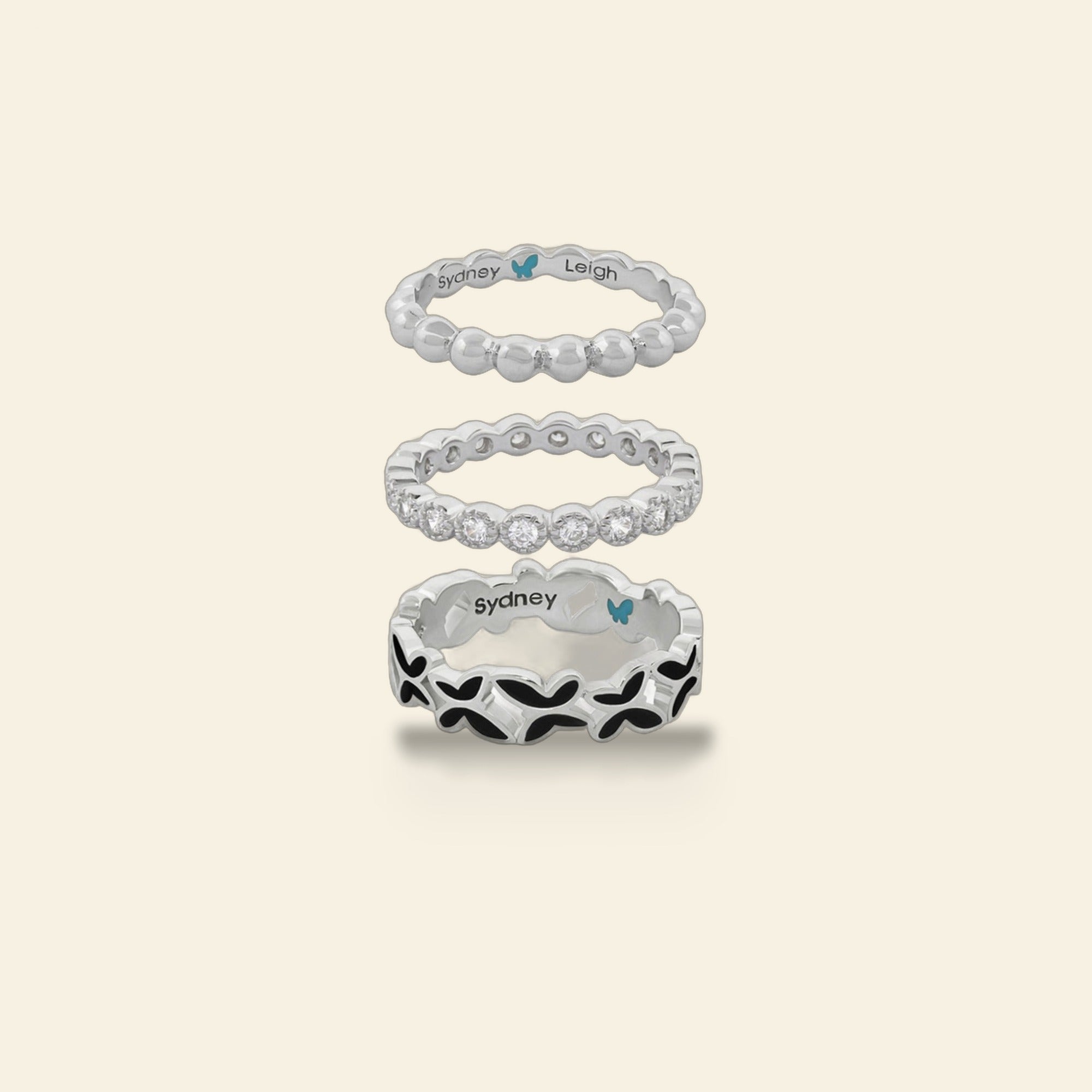Sydney Leigh Butterfly Rings Set of 3