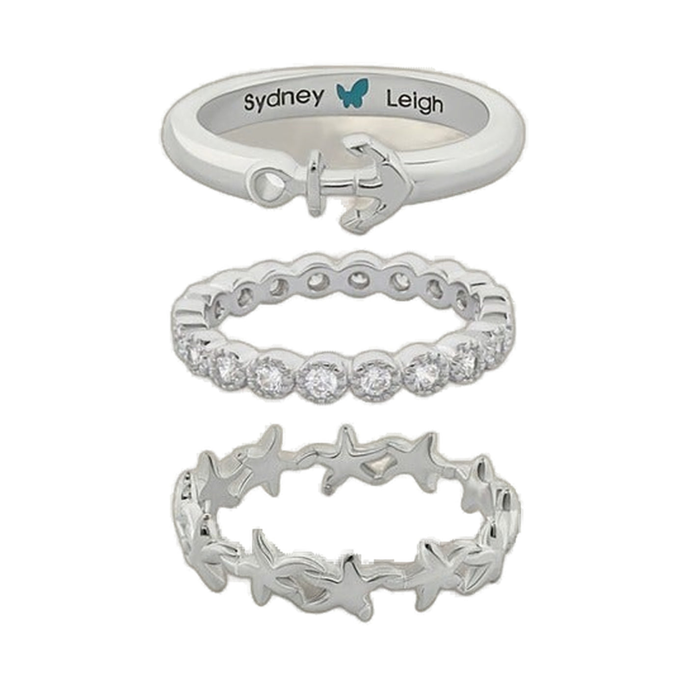 Sydney Leigh Starfish & Anchor Rings Set of 3