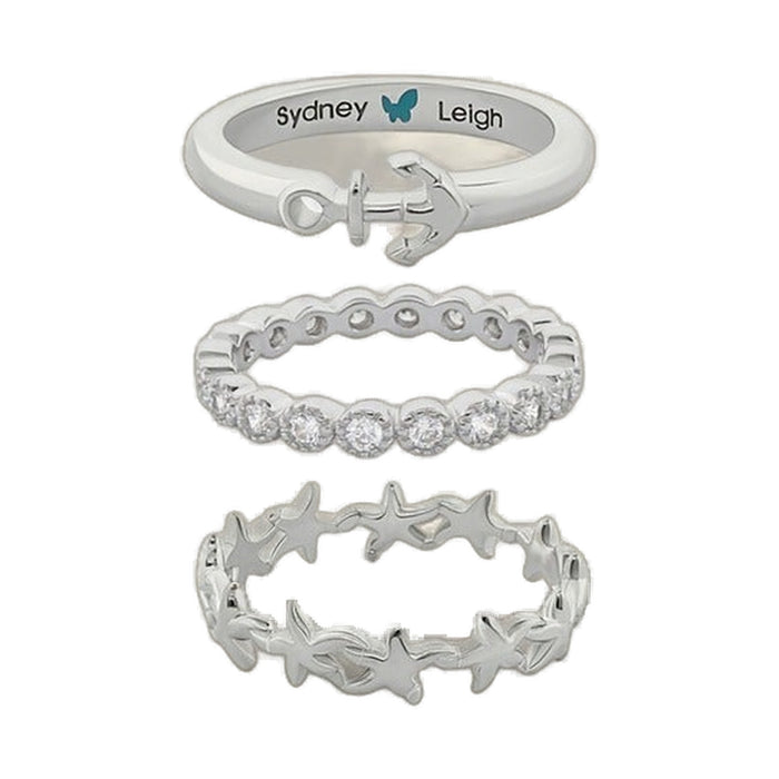 Sydney Leigh Starfish & Anchor Rings Set of 3