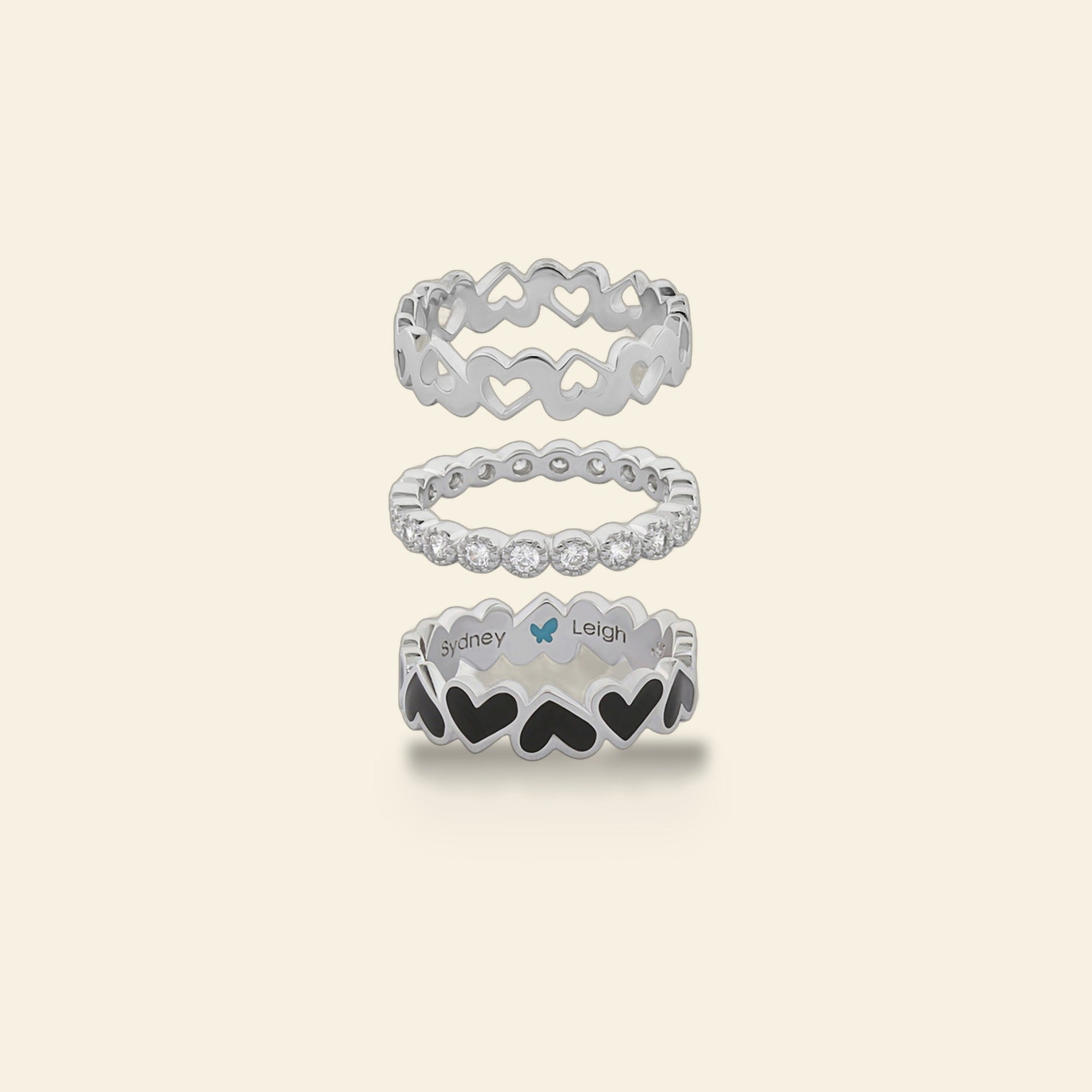 Sydney Leigh Heart Rings Set of 3
