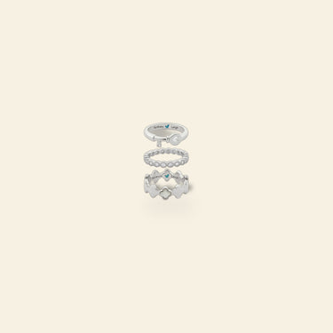 Sydney Leigh Heart Key & Clover Rings Set of 3