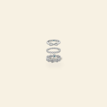 Sydney Leigh Infinity & Lotus Flower Rings Set of 3