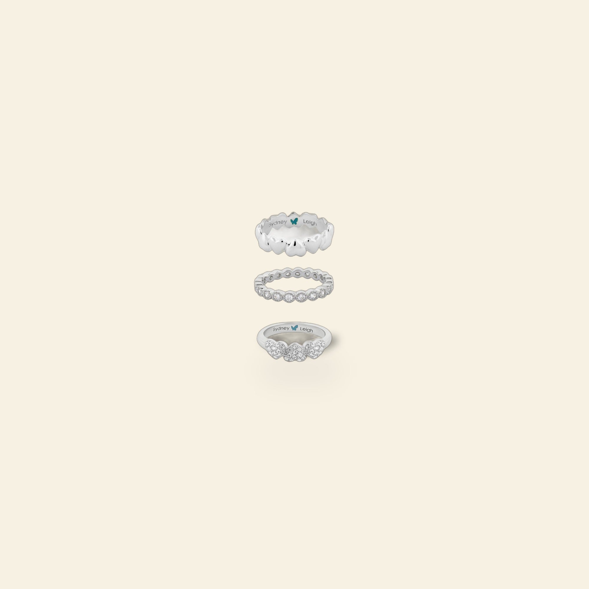 Sydney Leigh Heart Rings Set of 3